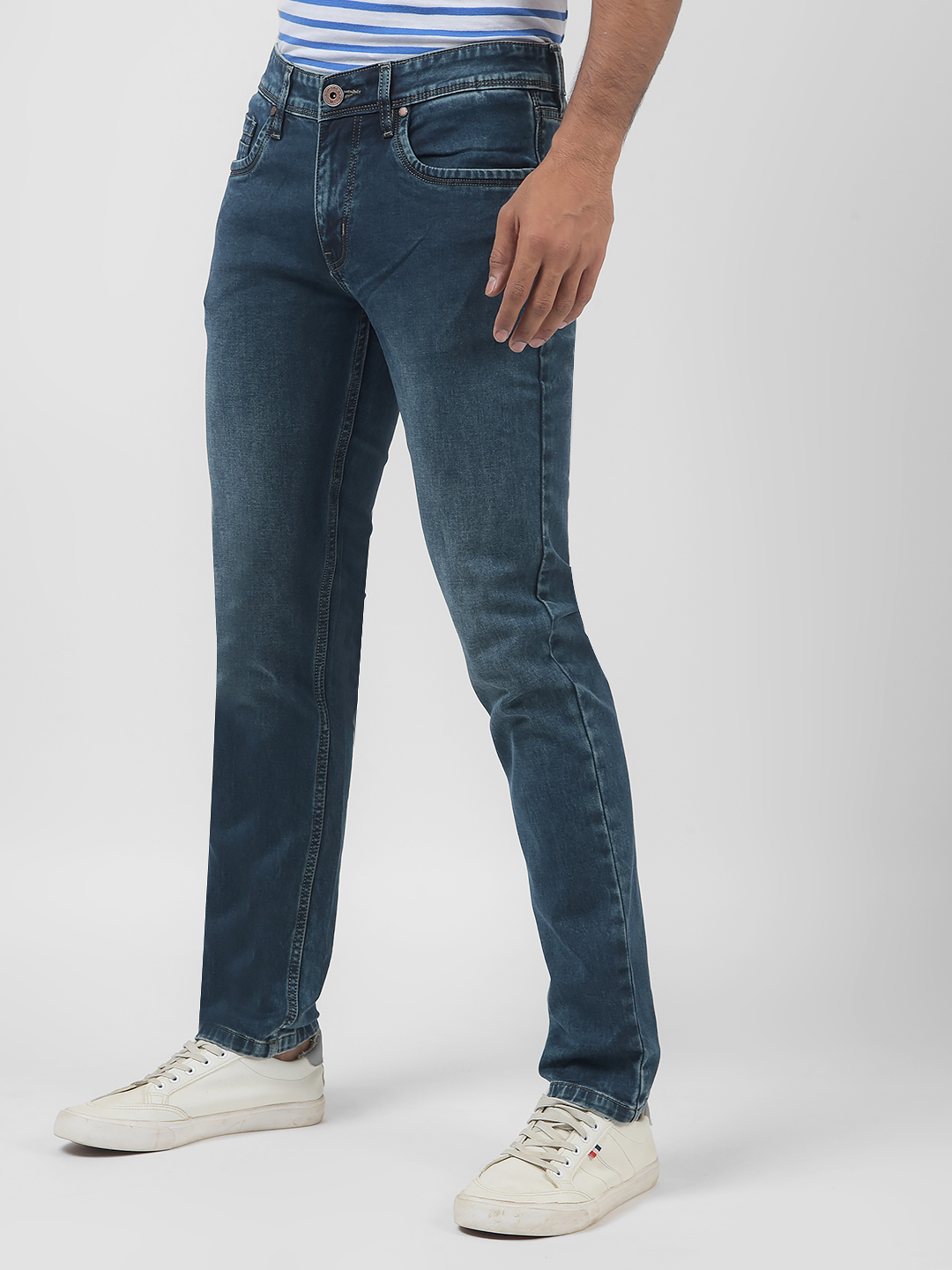 Numero Uno Men Solid Dark Blue Jeans